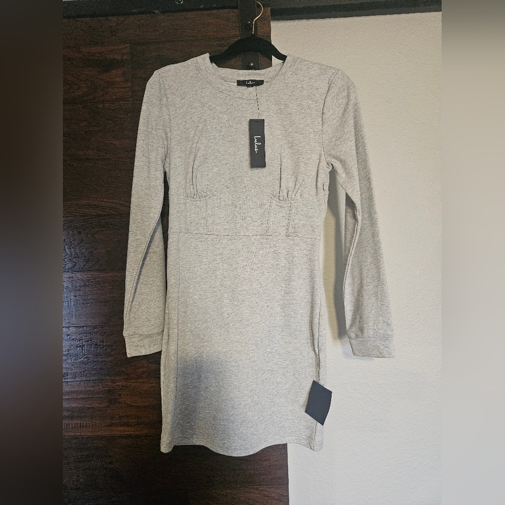 Lulu's Heather Gray Casual Dress